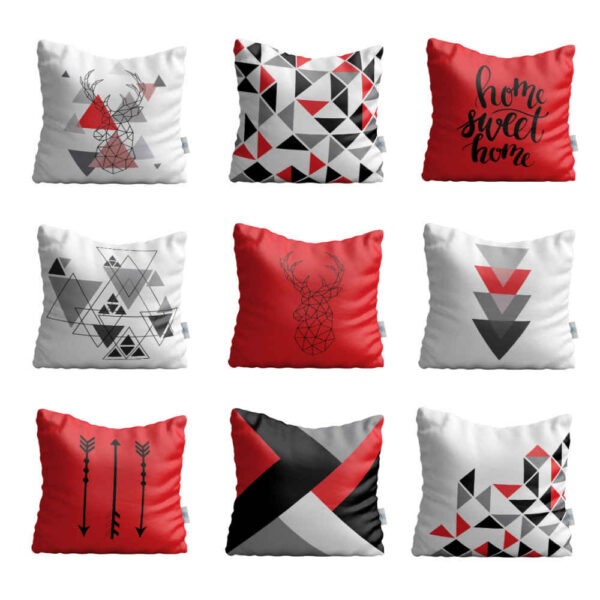 Samt Kissen Set - Reh Design (Set von 9)