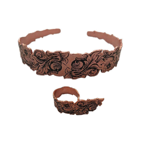 Set aus Kupferarmband & Ring Modell Bahar