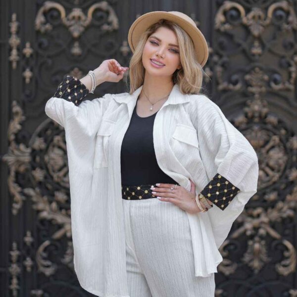 Set aus persischem Manto und Hose – Modell „Tiara“: Elegante Kombination aus traditionellem Design