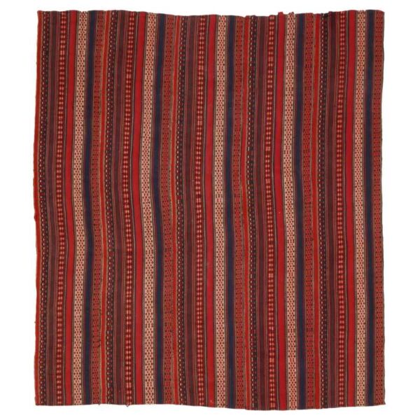 Vintage persischer Jajim flachgewebter gestreifter Teppich Alaleh