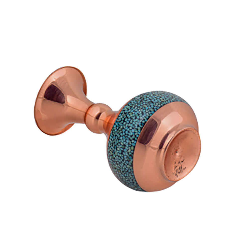 Handgefertigte dekorative persische eingelegte Türkis-Kupfervase Raha