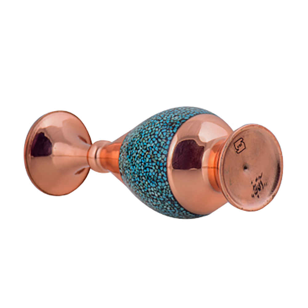 Handgefertigte dekorative persische eingelegte Türkis-Kupfervase Shafagh