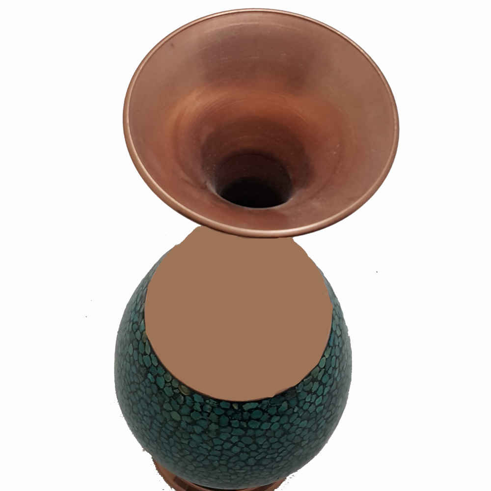 Handgefertigte dekorative persische eingelegte Türkis-Kupfervase Sina