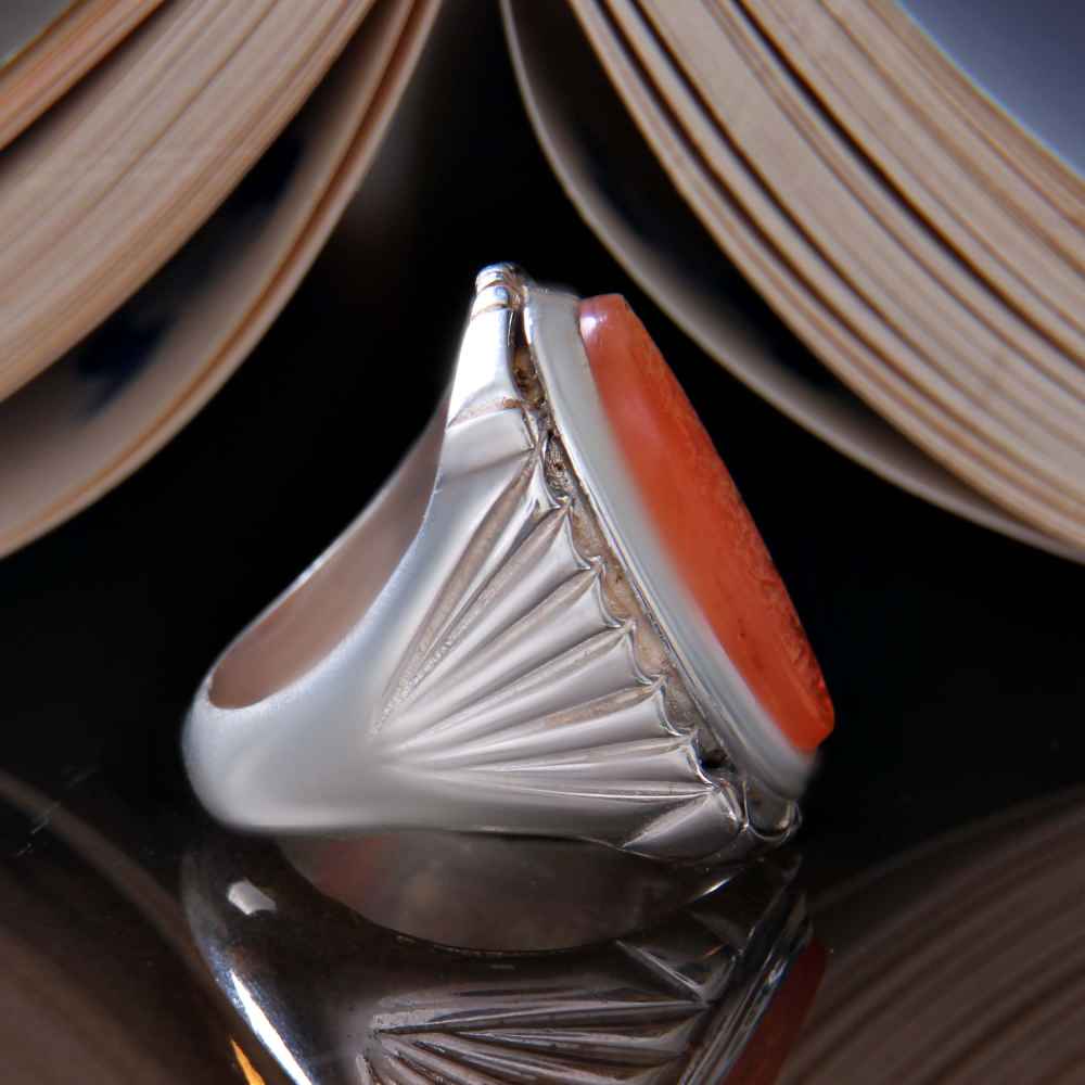 Islamischer jemenitischer Aqeeq-Silberring für Männer Ya Ali