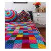 Baumwoll-Crochet-Bettüberwurf – Afghanischer Stil, Bunte Decke – Aban