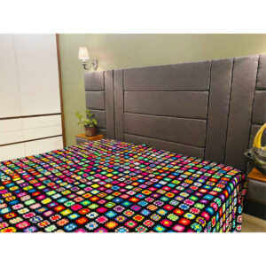 Baumwoll-Crochet-Bettüberwurf – Afghanischer Stil, Bunte Decke – Armita