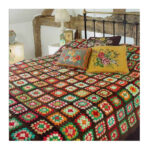 Baumwoll-Crochet-Bettüberwurf – Buntes Afghanisches Design – Azin