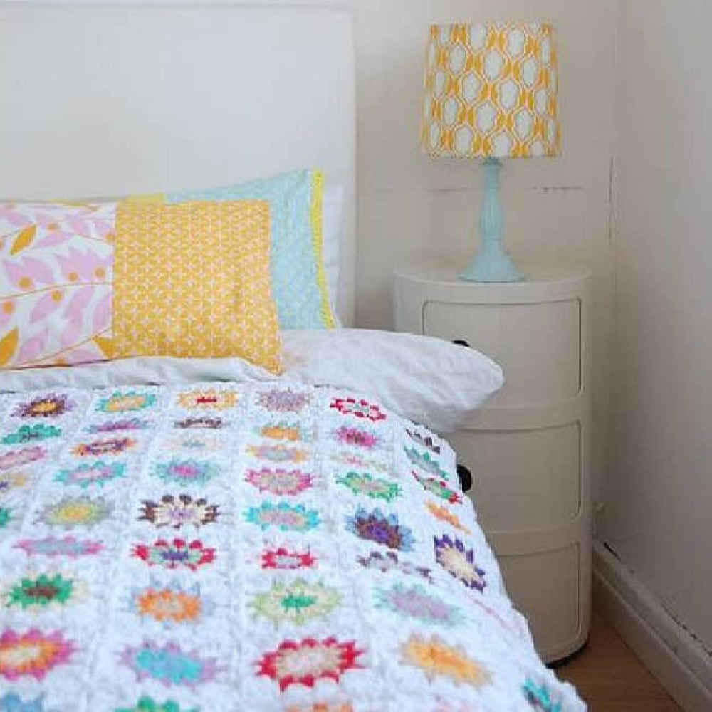 Baumwoll-Crochet-Bettüberwurf – Bunte Afghanische Stil Decke – Taban