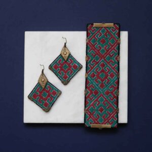 Persisches gesticktes Ohrring- & Armband-Set Modell Arezoo