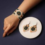 Persisches gesticktes Ohrring- & Armband-Set Modell Dara