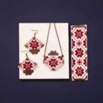 Persisches gesticktes Halsketten-, Armband- & Ohrring-Set Modell Taraneh