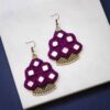 Persisches gesticktes Halsketten- & Ohrring-Set Modell Violett