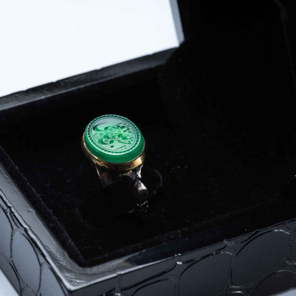 Islamischer jemenitischer Aqeeq-Silberring für Männer Hasbi Allah