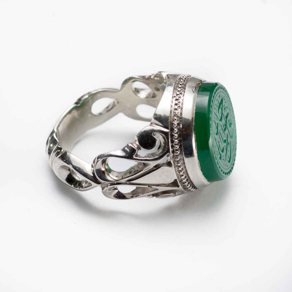 Islamischer jemenitischer Aqeeq-Silberring für Männer Qul huwallahu ahad