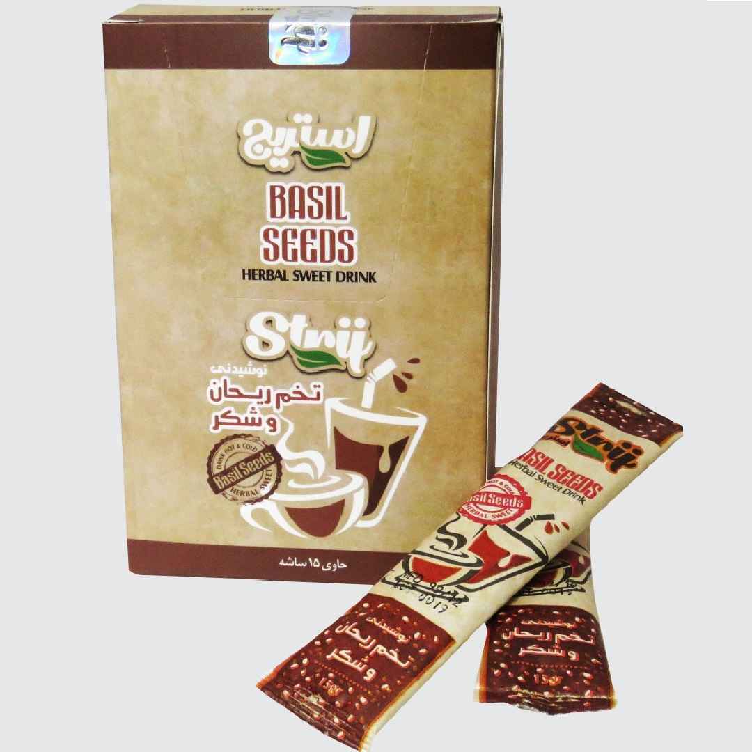 Iranisches Instant-Getränkepulver – Basilikumsamen & Zucker, 15 Stück (3 Packungen)