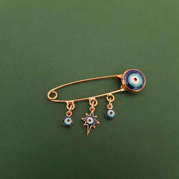 Evil Eye Safety Pin Brooch – Stylishes Schutz-Accessoire
