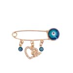 Safety Pin Brooch Evil Eye & Heart Design – Liebe und Schutz