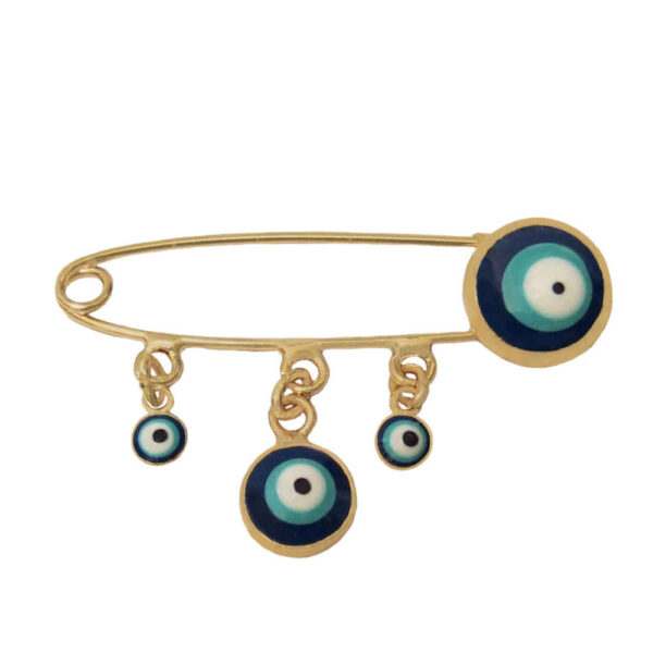 Evil Eye Safety Pin Brooch – Symbol des Schutzes und des Glücks