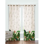 Gedruckter Samt Ösenvorhang – Floral Nova