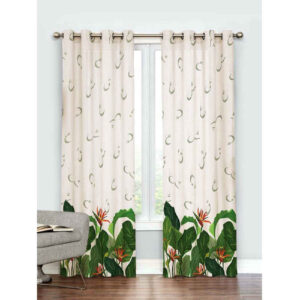 Gedruckter Samt Ösenvorhang – Floral Nova