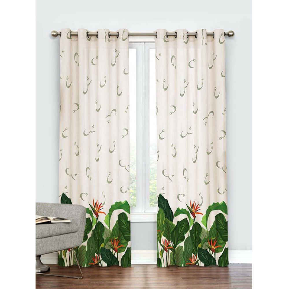 Gedruckter Samt Ösenvorhang – Floral Nova