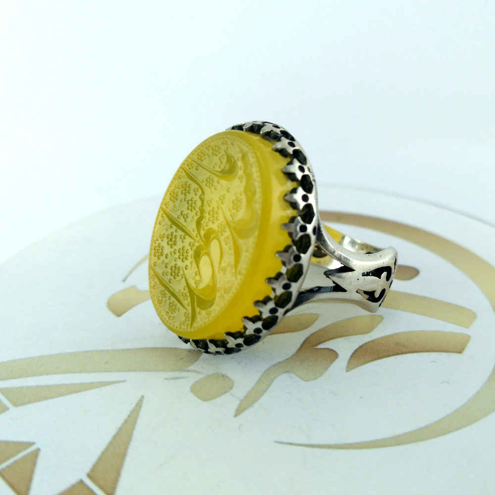 Islamischer jemenitischer Aqeeq-Silberring für Männer Seyed Alshohada