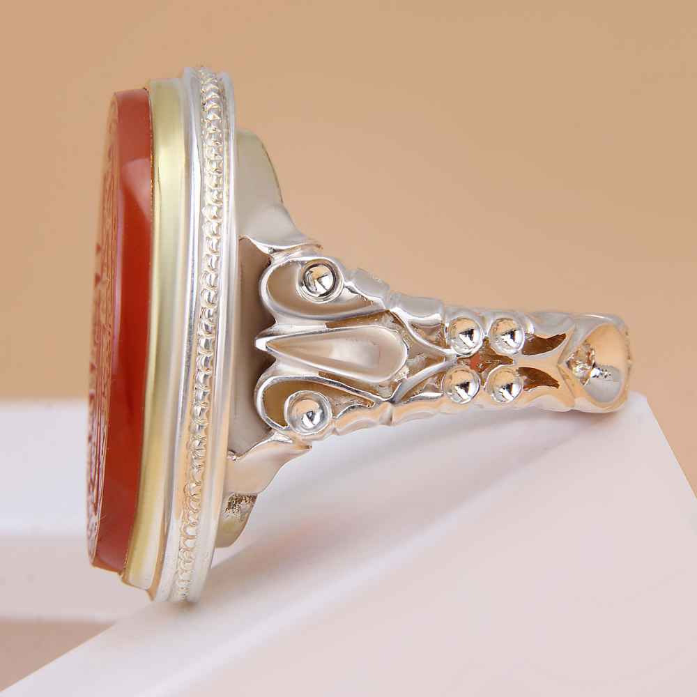 Islamischer jemenitischer Aqeeq-Silberring für Männer Va Tavakal