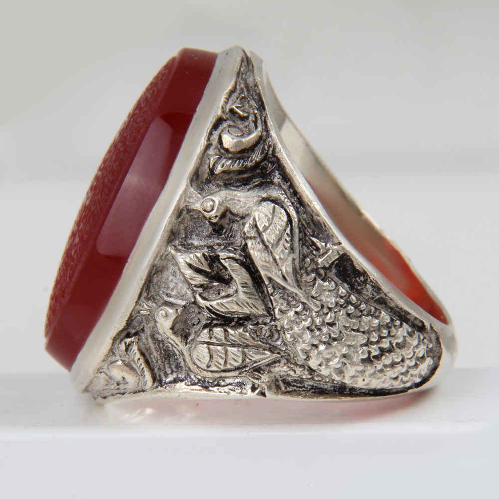 Islamischer jemenitischer Aqeeq-Silberring für Männer Varesin