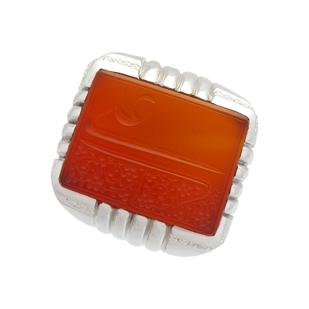 Islamischer jemenitischer Aqeeq-Silberring für Männer Ali