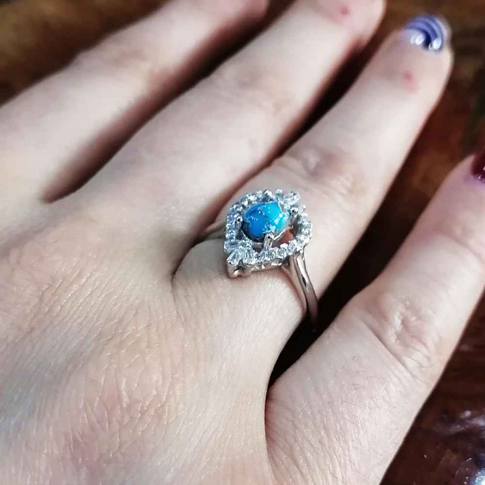 Handgefertigter persischer Silberring mit Neyshabur Türkis Nava