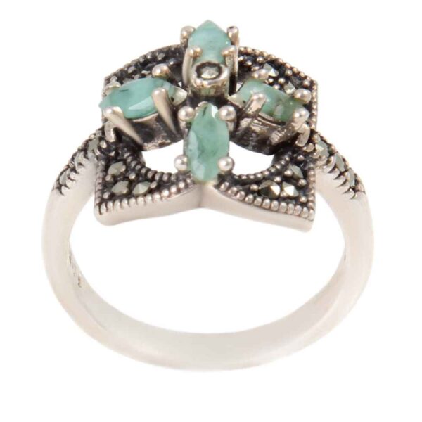 Handgefertigter persischer Silberring mit Neyshabur Türkis Parnia