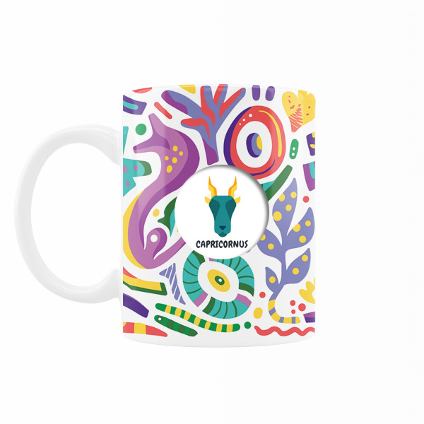 Persische Keramik-Kaffeetasse mit Sternzeichen-Motiv Dey