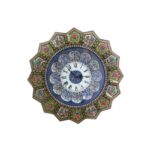 Handgefertigte persische Holzwanduhr – Khatam Intarsienkunst, Atieh