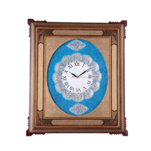 Handgefertigte persische Holzwanduhr – Khatam Intarsienkunst, Classic