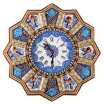 Handgefertigte persische Holz-Wanduhr – Khatam-Marketerie-Kunst, Khorshidi