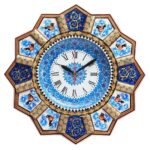 Handgefertigte persische Holzwanduhr – Khatam Intarsienkunst, Mahsa