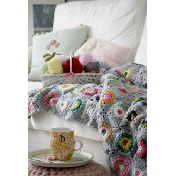 Häkelwurfdecke für Sofa und Bett, kariert, Bohemian Delbar