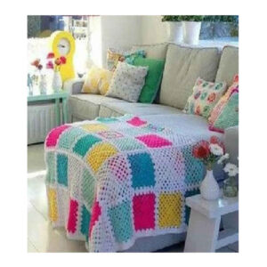 Häkelwurfdecke für Sofa und Bett, kariert, Bohemian Mersana
