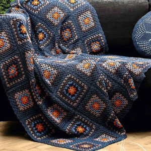 Häkelwurfdecke für Sofa und Bett, kariert, Bohemian Tanaz