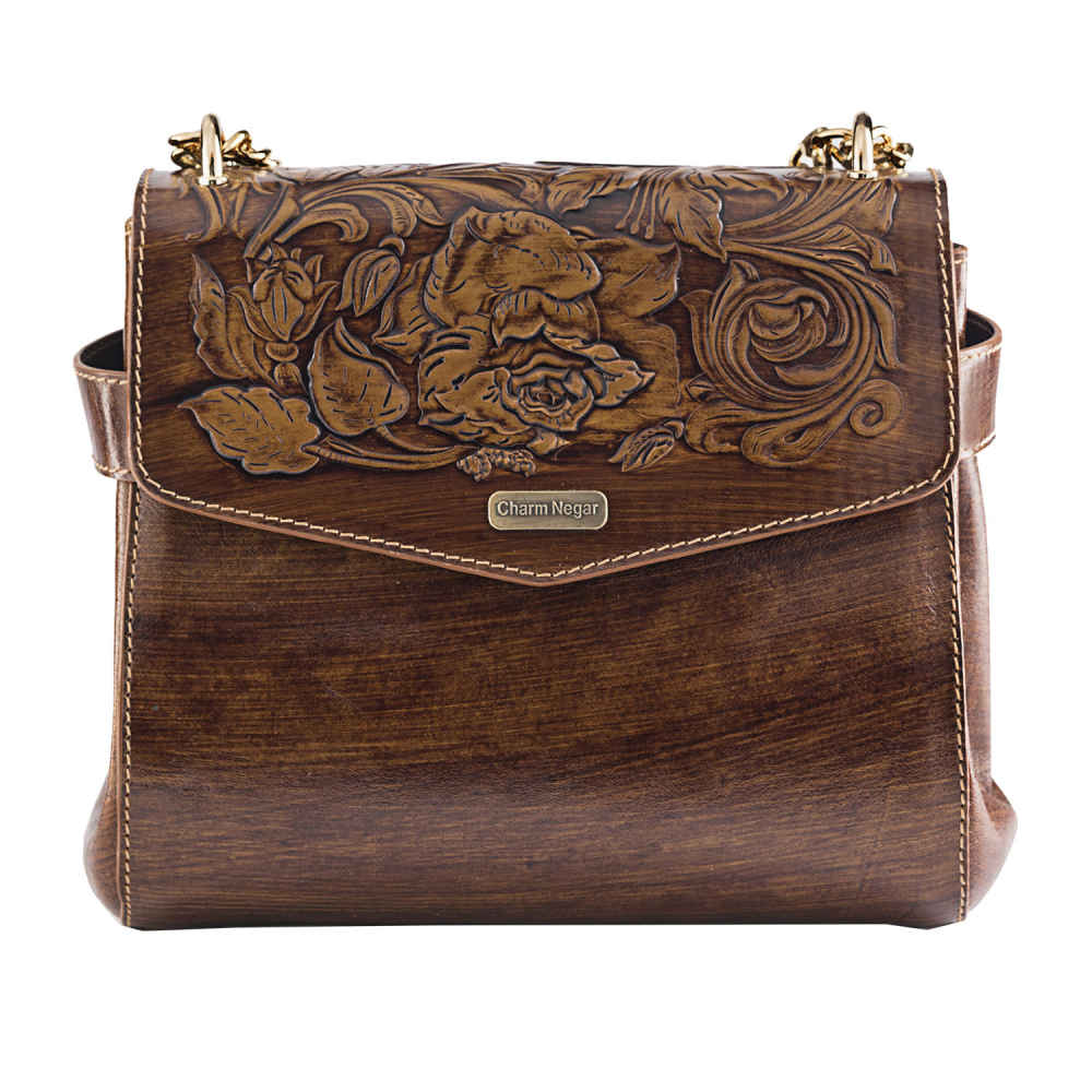 Luxuriöse handgefertigte Leder-Umhängetasche – Dorrin Design