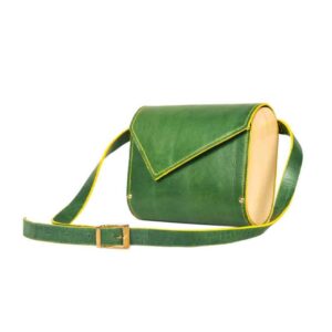 Luxuriöse handgefertigte Leder-Umhängetasche – Olive Edition