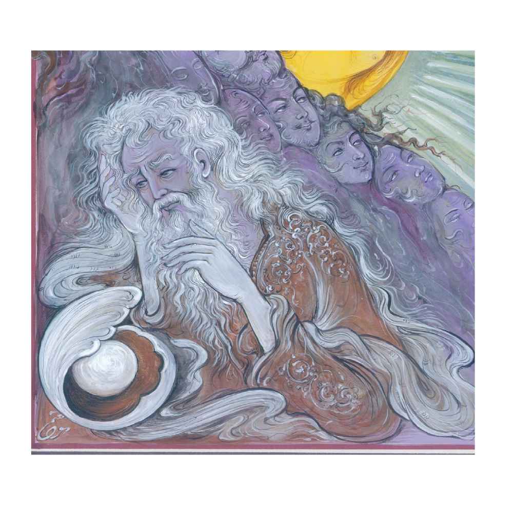 Original persische Miniaturmalerei: Aquarell – Khorshid von Rasoul Motamedi