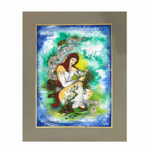 Original persische Miniaturkunstmalerei: Aquarell – Frauen von Rasoul Motamedi