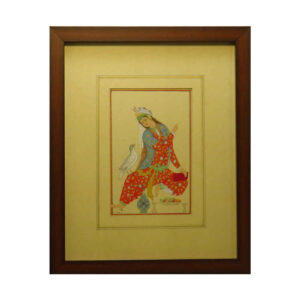 Original persische Safawiden-Malerei: Aquarell und Gouache auf Karton – Abbasi