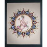 Original persische Miniaturmalerei: Gouache auf Karton – Banoo von Mohadeseh Asari
