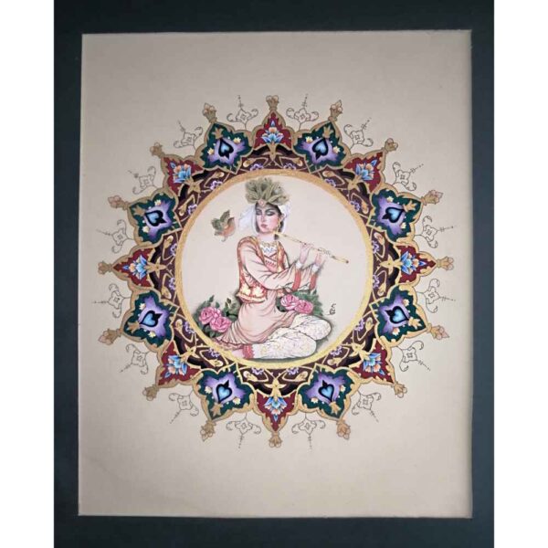 Original persische Miniaturmalerei: Gouache auf Karton - Banoo von Mohadeseh Asari