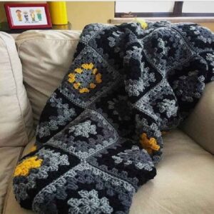 Häkelwurfdecke für Sofa und Bett, kariert, Bohemian Sepand