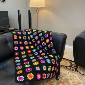 Häkelwurfdecke für Sofa und Bett, kariert, Bohemian Tara