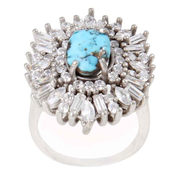 Persischer Silberring für Damen mit Neyshabur Türkis Farima