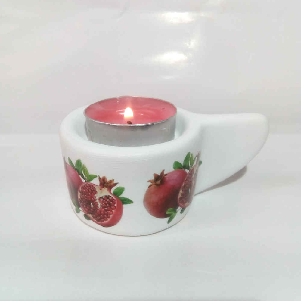 Set von 2 Gips-Teelichthaltern Modell Anar